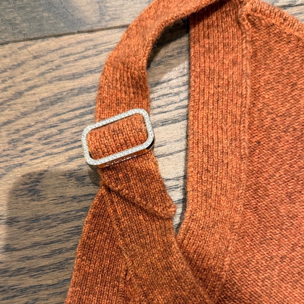 Rust Knit Button Front Vest - Picture 2 of 5